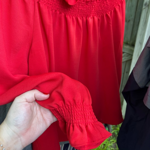 Red Off the Shoulder Marguerite Blouse - medium - now sold out! - Picture 8 of 9